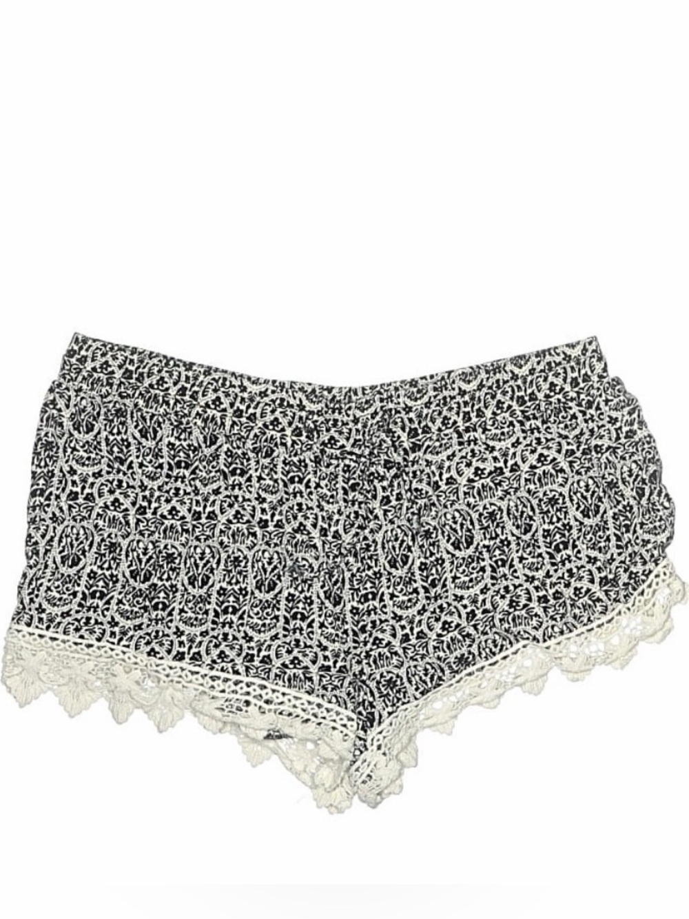 ShoSho shorts
Size large, Women's Black & White Lace-Trim Sleep Shorts